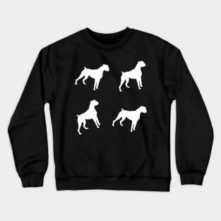 White Boxer Dog Gifts, with Pawprints on Turquise Crewneck Sweatshirt